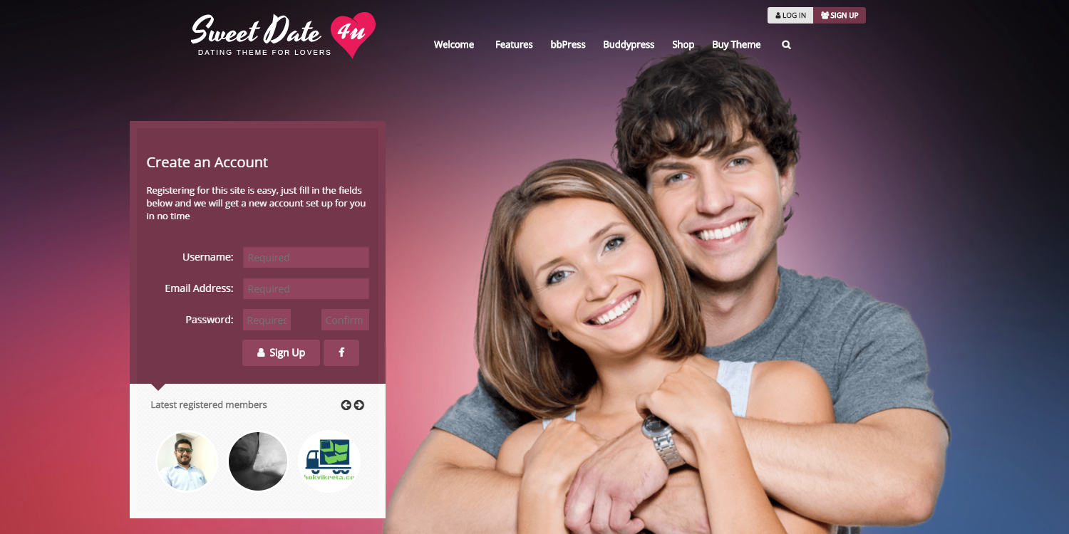 Wordpress template Dating sito