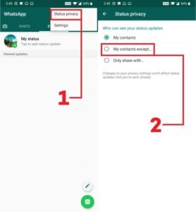 How To Hide WhatsApp Status From Selected Contacts