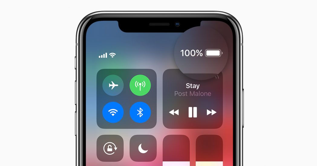 ios12 iphone x control center battery percentage social card scaled