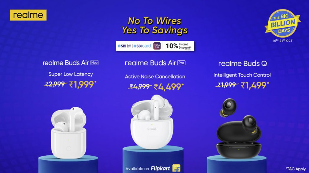 Flipkart offers massive discounts on Realme's Truly Wireless Earbuds